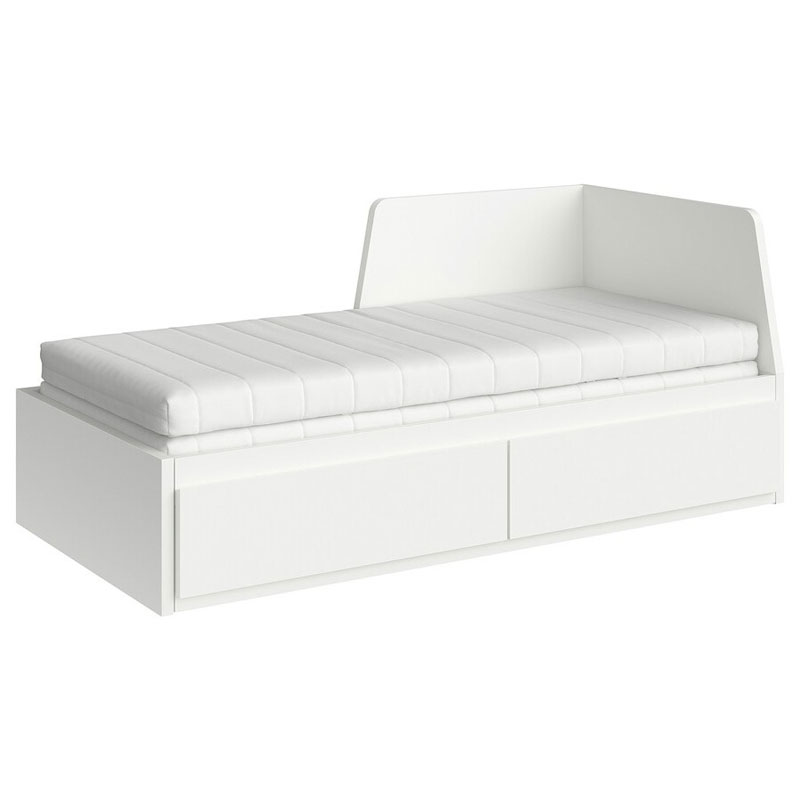 IKEA FLEKKE Day-Bed Frame with 2 Drawers, White, 80x200 cm