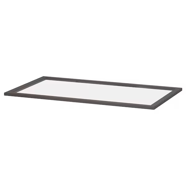 IKEA KOMPLEMENT Glass Shelf, Dark Grey, 100x58 cm