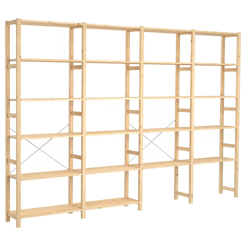 IKEA IVAR 4 Sections/Shelves, Pine, 344x30x226 cm