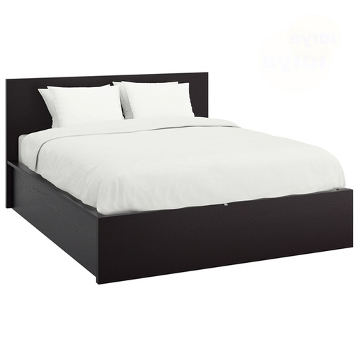MALM Hydraulic bed frame, king-size double, brown-black
