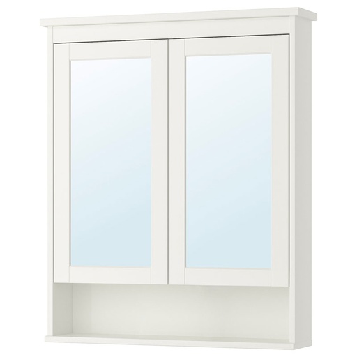 HEMNES Mirror Cabinet with 2 Doors, White, 83x16x98 cm