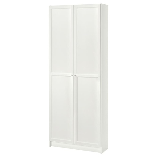 BILLY / OXBERG Bookcase with Doors, White