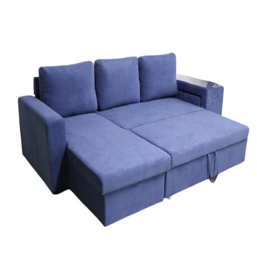 FUKUOA Sofa Bed with Chaise, Blue