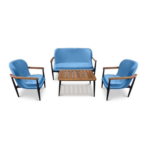 Albany Outdoor Sofa Set with Coffee Table, Light Blue