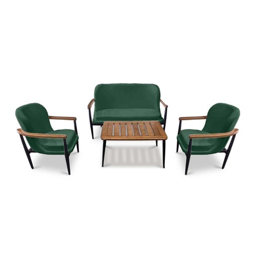 Albany Outdoor Sofa Set with Coffee Table, Green