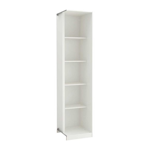 IKEA PAX Add-on corner unit with 4 shelves, white, 53x58x236 cm