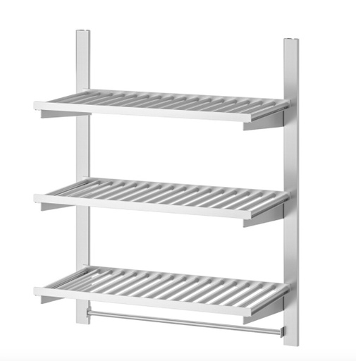 KUNGSFORS Suspension Rail W Shelves and Rail, Stainless Steel