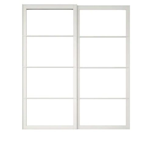 PAX Pair of Sliding Door Frames W Rail, White, 200X236 cm
