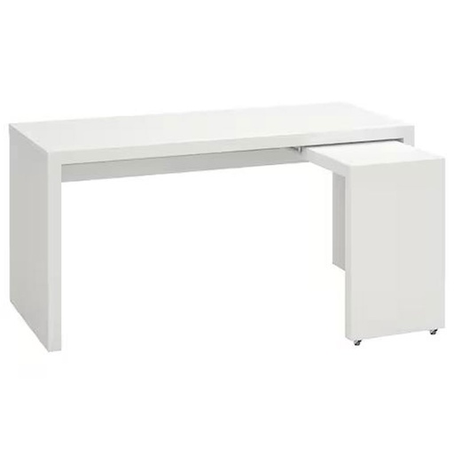 MALM Desk with Pull-out Panel, White
