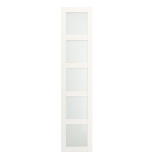 BERGSBO Door with Hinges, Frosted Glass-White 50X229 cm