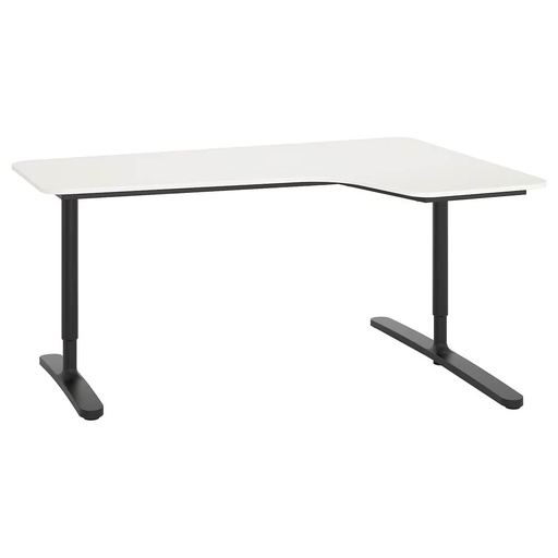 BEKANT Corner Desk Left, White-Black160X110 cm