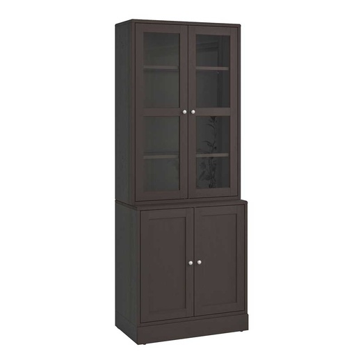 IKEA HAVSTA Storage Combination W Glass-Doors Dark Brown 81X47X212 cm