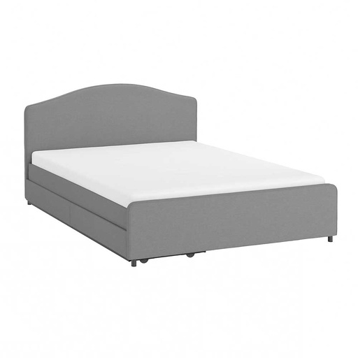 HAUGA Upholstered Bed, 4 Storage Boxes Vissle Grey 150X200 cm
