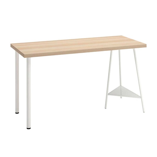 LAGKAPTEN - TILLSLAG Desk White Stained Oak Effect, White 140X60 cm
