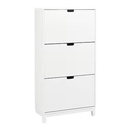 Stall Shoe Cabinet with 3 Compartments White