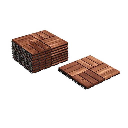 Runnen Floor Decking, Outdoor, Brown Stained Brown - 9 Pack