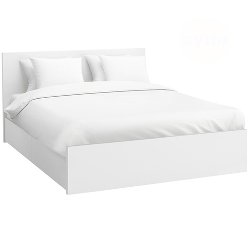 MALM Bed Frame, High, W 2 Storage Boxes White-Luroy 180X200 cm,Superking
