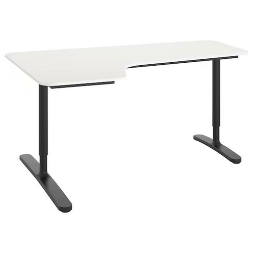 IKEA BEKANT Corner Desk Right, White, Black,Size 160X110 cm -