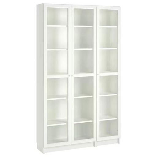 BILLY / OXBERG bookcase with glass-doors white 120x30x202 cm