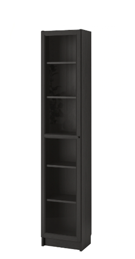 IKEA BILLY - OXBERG Bookcase with Glass Door, Black-Brown, Glass