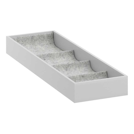 KOMPLEMENT Insert with 4 Compartments, Light Grey 15X53X5 cm