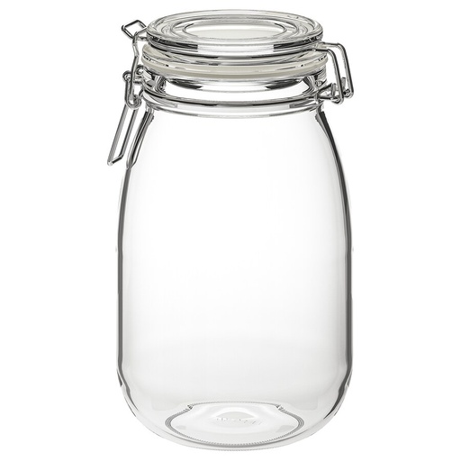 KORKEN Jar with Lid, Clear Glass 1.8L