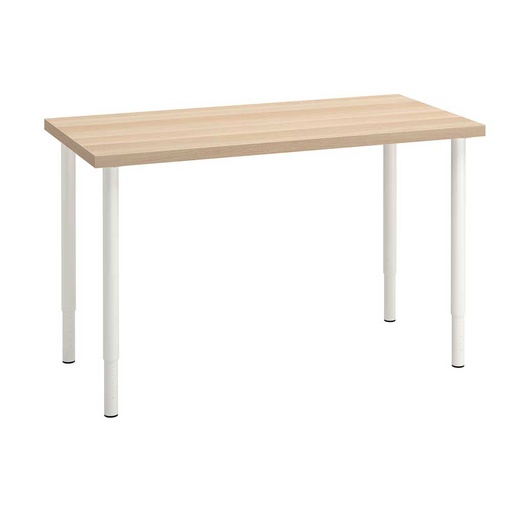 LAGKAPTEN - OLOV Desk White Stained Oak Effect-White 120X60 cm