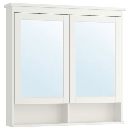 HEMNES Mirror Cabinet with 2 Doors, White, 103X16X98 cm