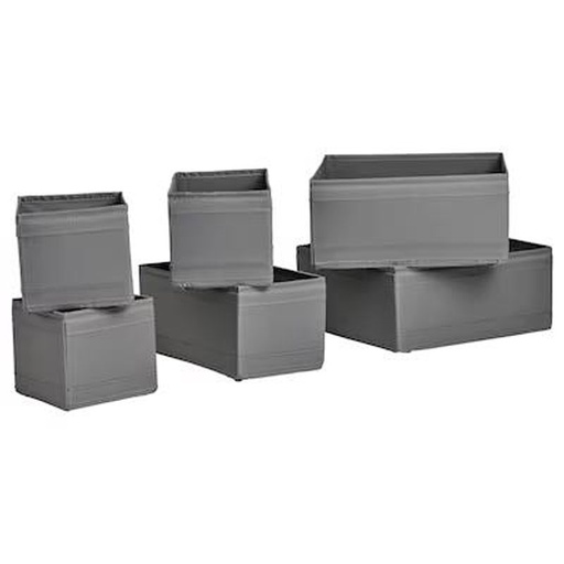SKUBB Box, Set of 6, Dark Grey