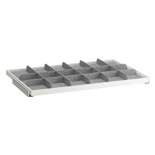 KOMPLEMENT Pull-Out Tray with Divider, White-Light Grey 100X58 cm