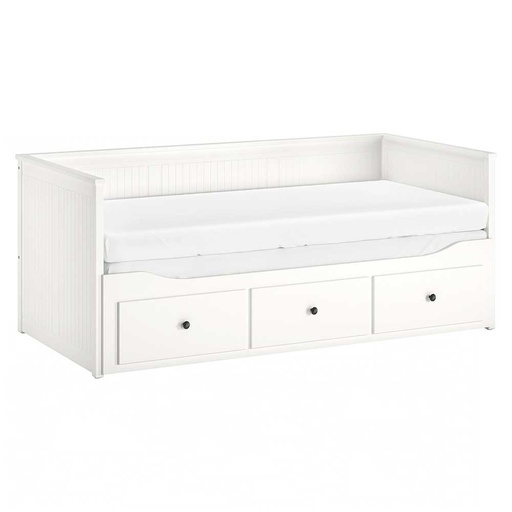 HEMNES Day-Bed Frame with 3 Drawers, White - No Mattress
