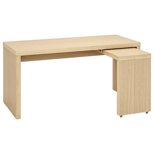 MALM Desk with Pull-out Panel, White Stained Oak Veneer