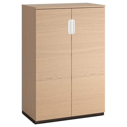 Galant Cabinet with Doors, White Stained Oak Veneer 80X120 cm