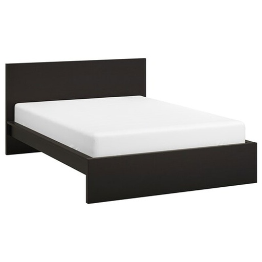 MALM Bed Frame, High Black-Brown-Luröy 150X200 cm,Queen