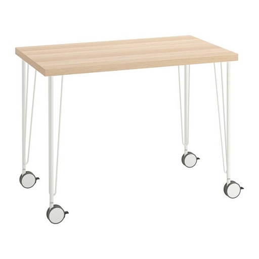 LINNMON - KRILLE Desk White Stained Oak Effect, White 100X60 cm