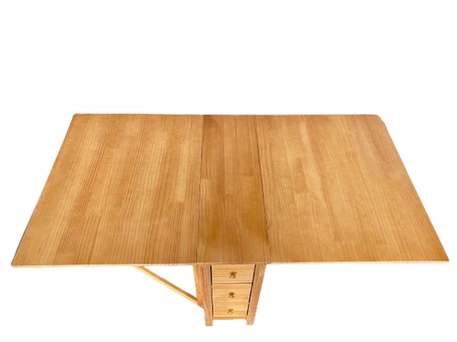 PASO Gateleg Table, Solid Pine, Dark Lacquer