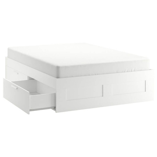 BRIMNES Bed Frame with Storage White 180x200 cm