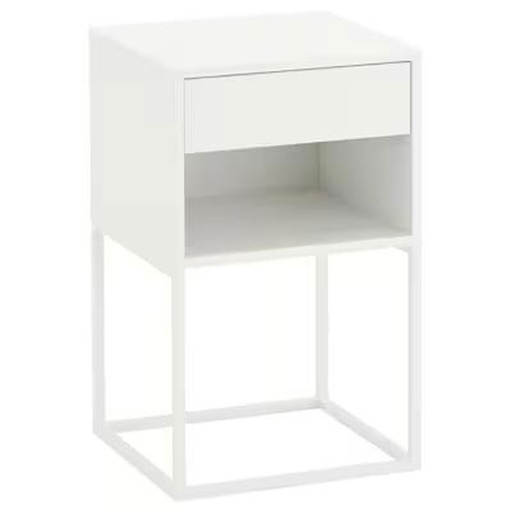 Vikhammer Bedside Table, White 40X39 cm