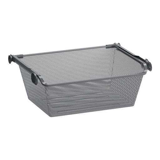 KOMPLEMENT Mesh Basket with Pull-out Rail Dark Grey 50X35 cm