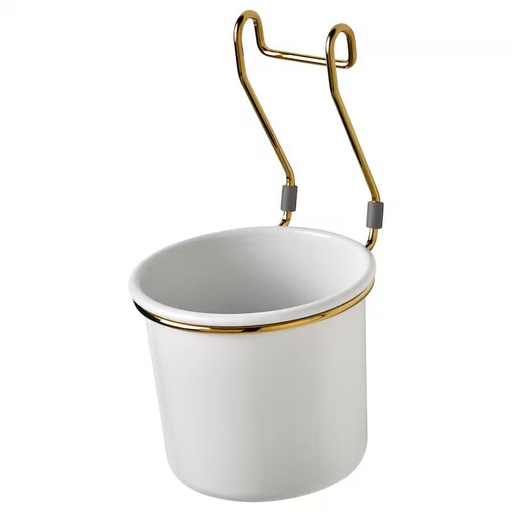 HULTARP Container White, Brass-Colour Polished 14X16 cm