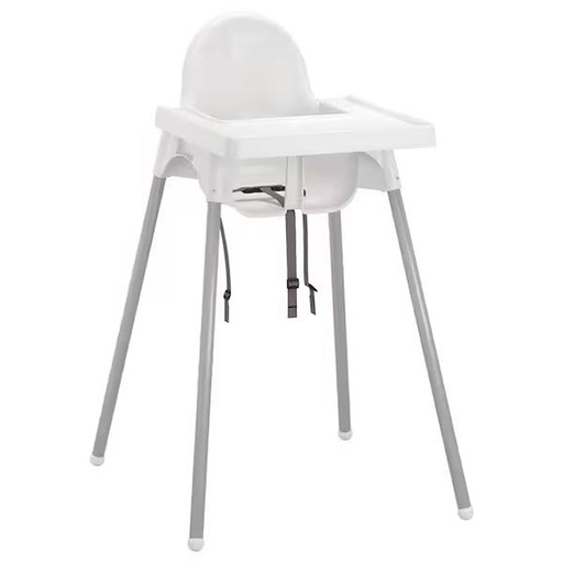 Antilop High Chair with Tray, Silver Color