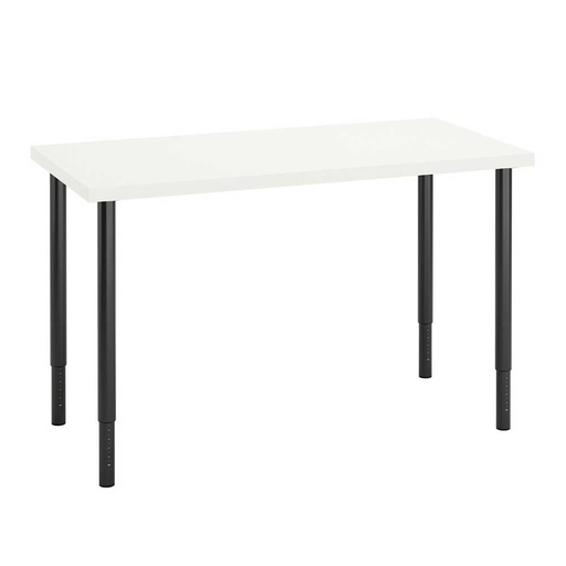LAGKAPTEN - OLOV Desk White-Black 120X60 cm