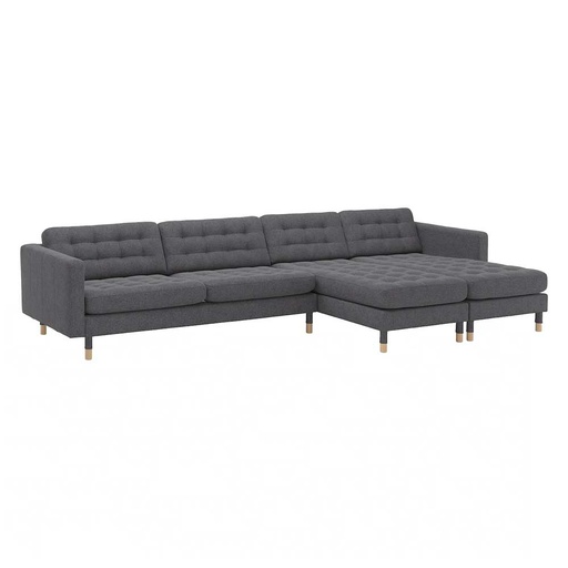 LANDSKRONA 5 - seat Sofa, with Chaise Longues - 
 Gunnared Dark Grey - Wood