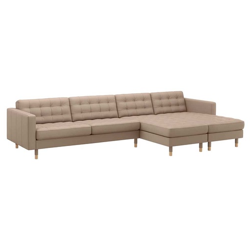 LANDSKRONA 5-seat Sofa, with Chaise Longues - Grann - Bomstad Dark Beige-Wood