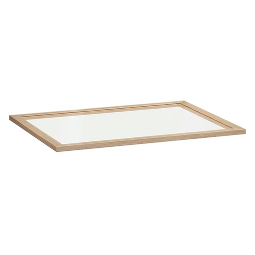 KOMPLEMENT Glass Shelf, White Stained Oak Effect 75X58 cm