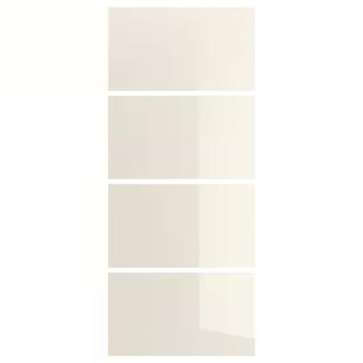 Hokksund 4 Panels for Sliding Door Frame, High-Gloss Light Beige,100X236 cm