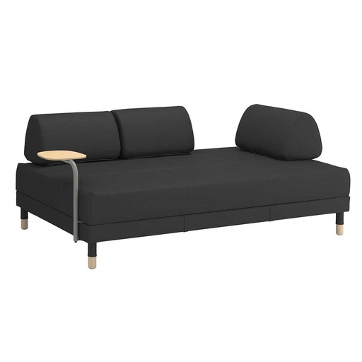 FLOTTEBO sofa-bed with side table Vissle dark grey 120 cm