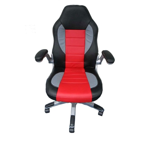 Ottawa Office Chair, Black-Light Grey-Red