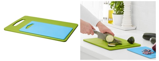 Bergtunga Chopping Board, Set of 2, Green, Blue