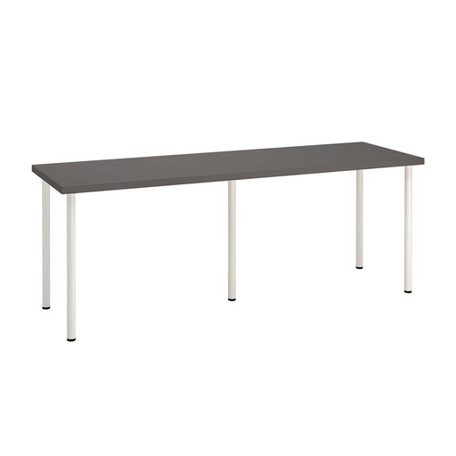 LAGKAPTEN - ADILS Desk Dark Grey-White 200×60 cm